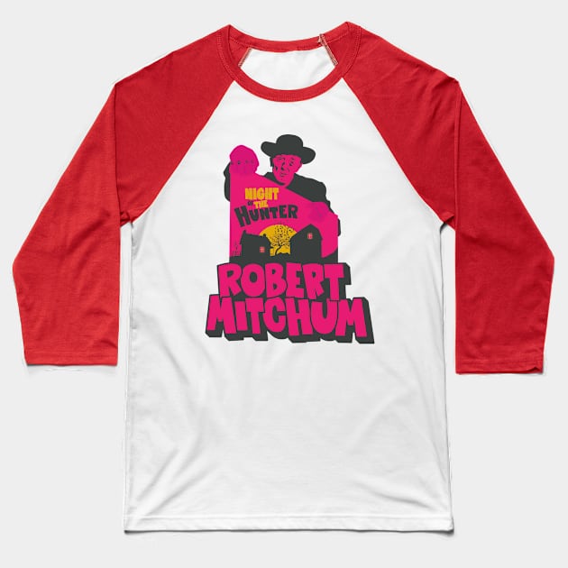 The Night of the Hunter: Captivating Robert Mitchum's Iconic Performance Baseball T-Shirt by Boogosh